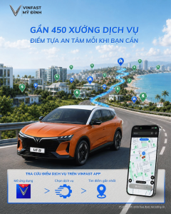 Hệ sinh thái VinFast với mạng lưới xưởng dịch vụ và hơn 150.000 cổng sạc trên toàn quốc.