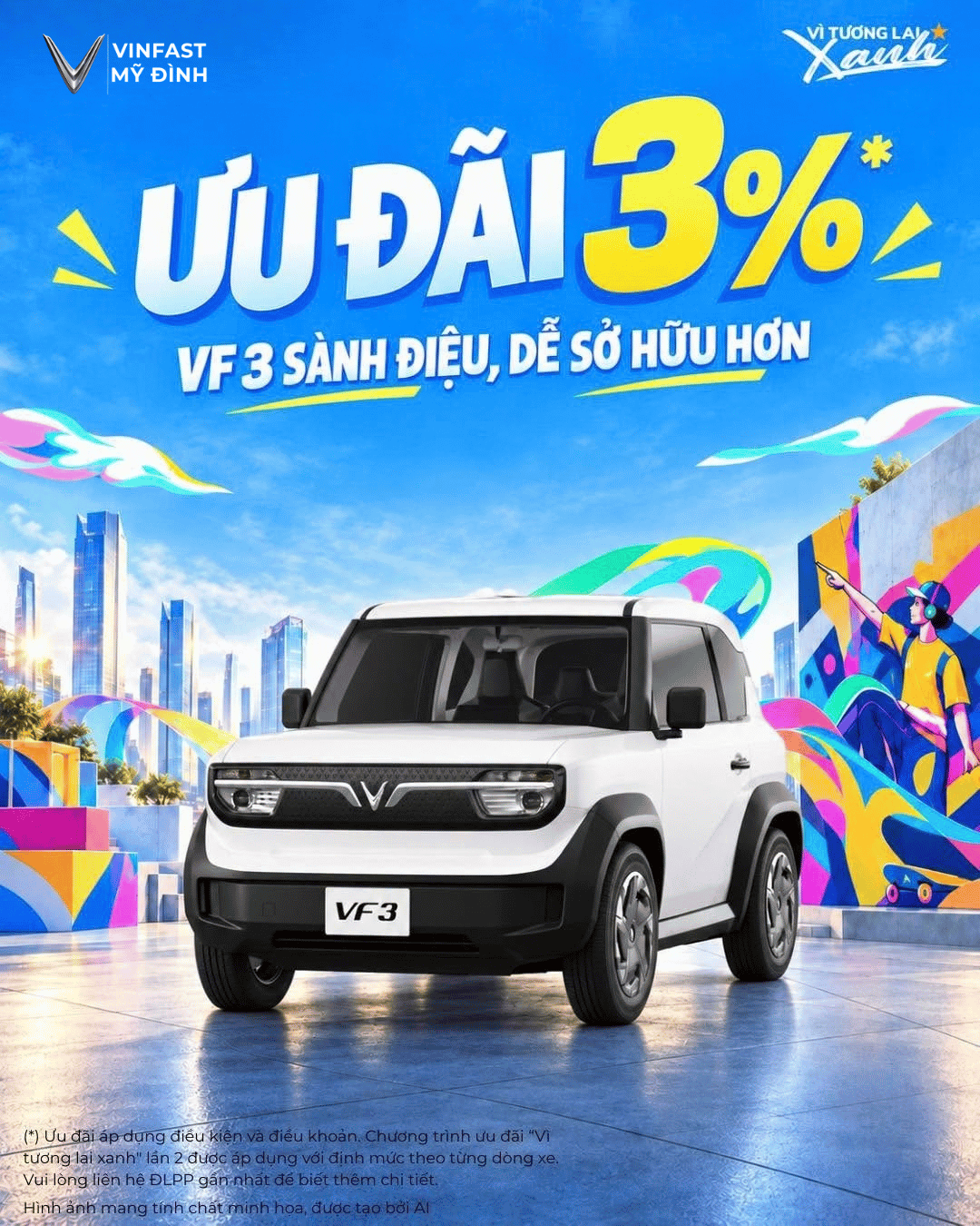 VinFast VF 3 ưu đãi 3%