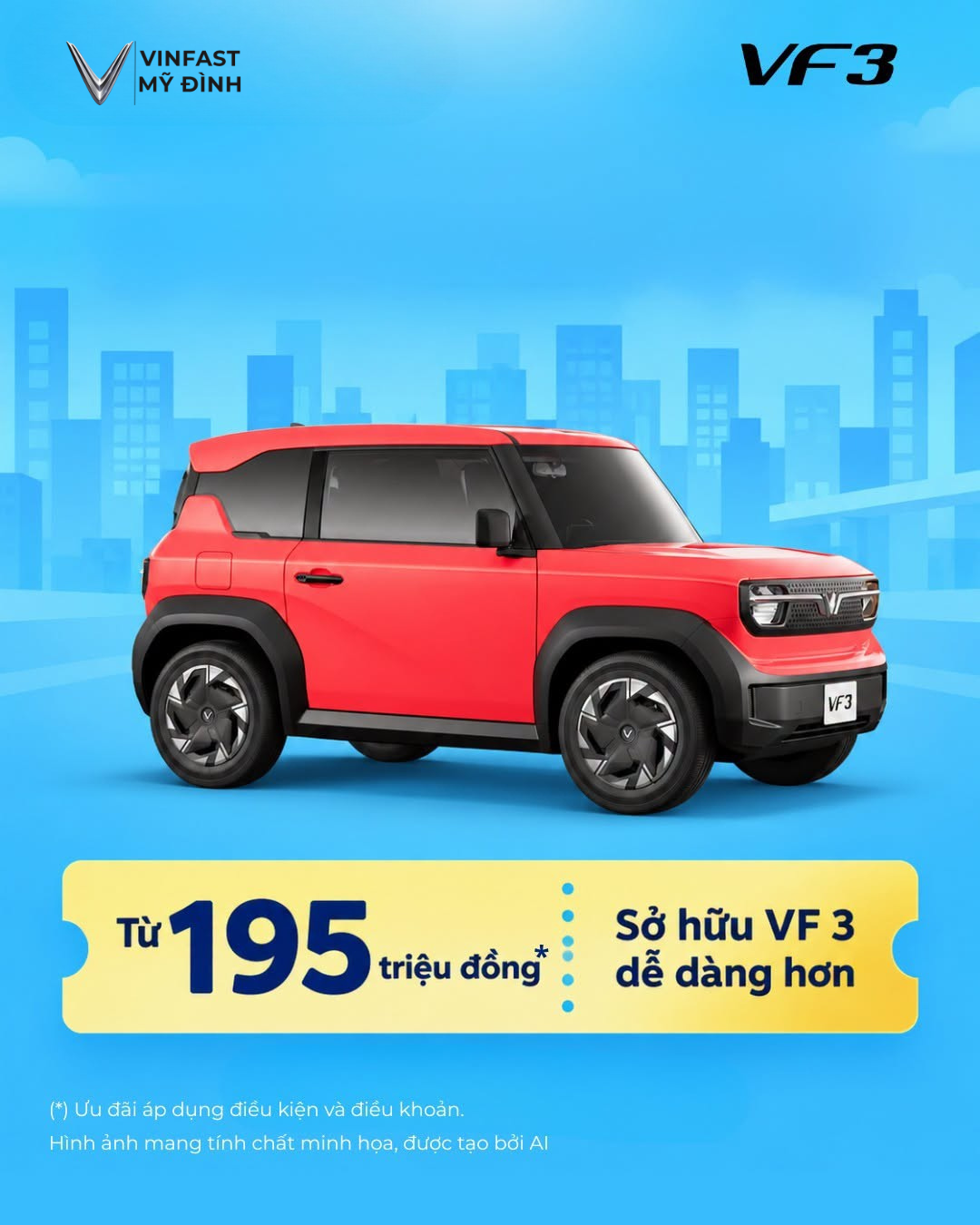 VinFast VF 3 từ 195 triệu